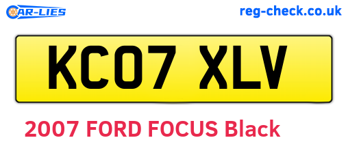 KC07XLV are the vehicle registration plates.