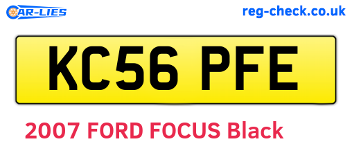 KC56PFE are the vehicle registration plates.