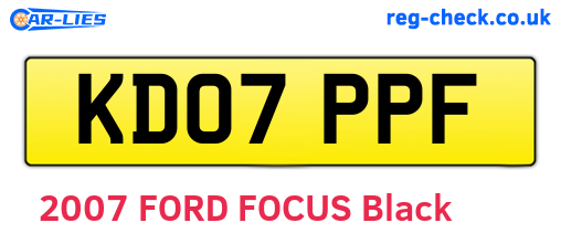 KD07PPF are the vehicle registration plates.