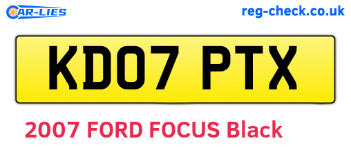 KD07PTX are the vehicle registration plates.