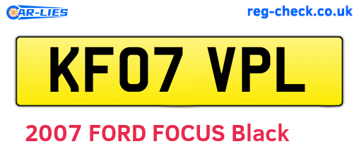 KF07VPL are the vehicle registration plates.