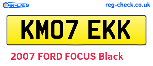 KM07EKK are the vehicle registration plates.