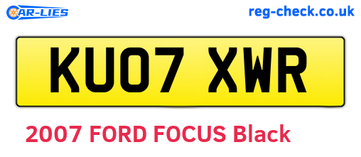 KU07XWR are the vehicle registration plates.