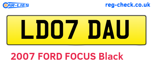 LD07DAU are the vehicle registration plates.