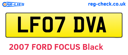 LF07DVA are the vehicle registration plates.