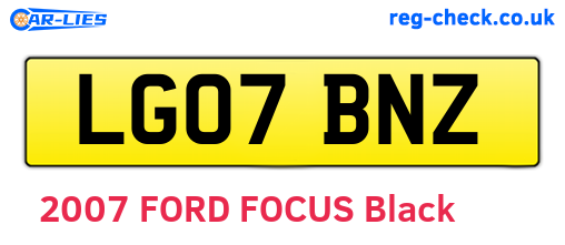 LG07BNZ are the vehicle registration plates.