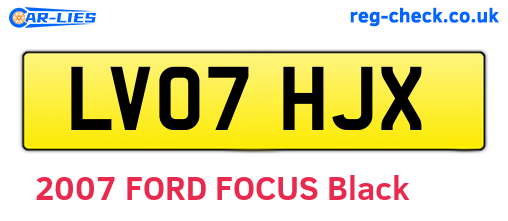 LV07HJX are the vehicle registration plates.