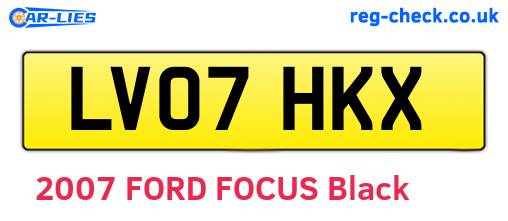LV07HKX are the vehicle registration plates.