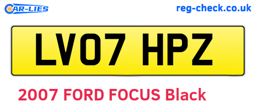 LV07HPZ are the vehicle registration plates.