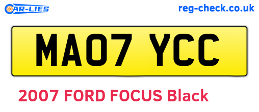 MA07YCC are the vehicle registration plates.