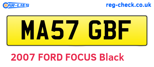 MA57GBF are the vehicle registration plates.
