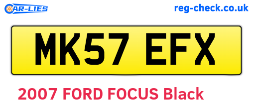 MK57EFX are the vehicle registration plates.