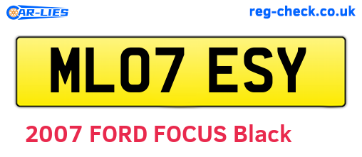 ML07ESY are the vehicle registration plates.