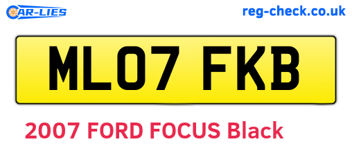 ML07FKB are the vehicle registration plates.