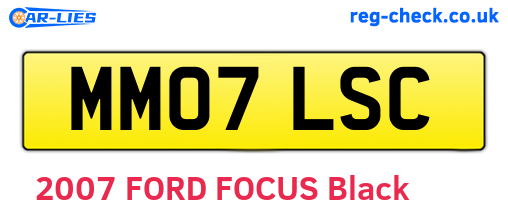 MM07LSC are the vehicle registration plates.