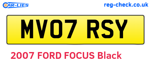 MV07RSY are the vehicle registration plates.