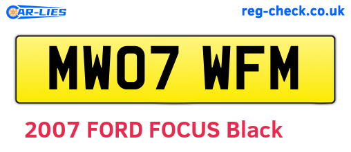 MW07WFM are the vehicle registration plates.