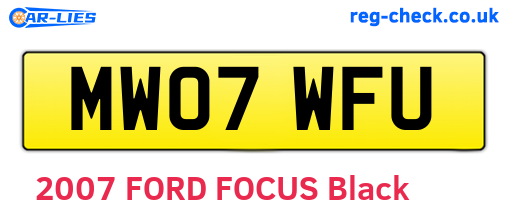 MW07WFU are the vehicle registration plates.