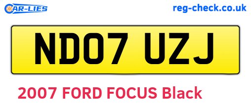 ND07UZJ are the vehicle registration plates.
