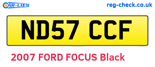 ND57CCF are the vehicle registration plates.