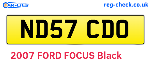 ND57CDO are the vehicle registration plates.