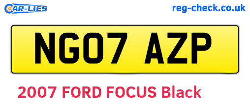 NG07AZP are the vehicle registration plates.