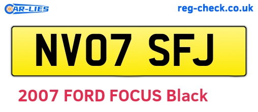 NV07SFJ are the vehicle registration plates.