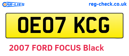 OE07KCG are the vehicle registration plates.