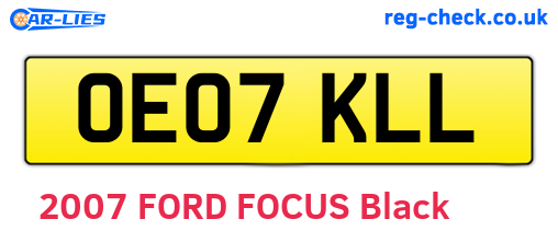OE07KLL are the vehicle registration plates.