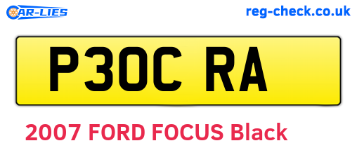 P30CRA are the vehicle registration plates.