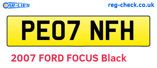 PE07NFH are the vehicle registration plates.
