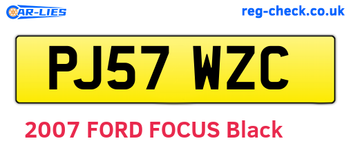 PJ57WZC are the vehicle registration plates.