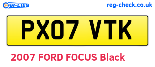 PX07VTK are the vehicle registration plates.