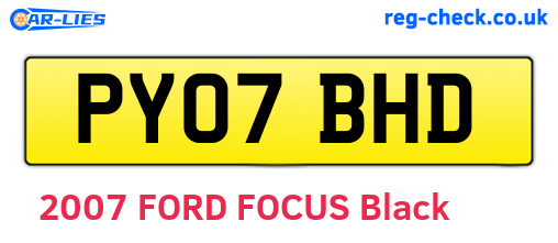PY07BHD are the vehicle registration plates.