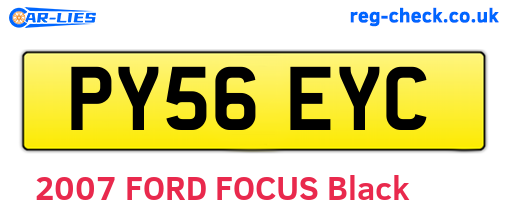 PY56EYC are the vehicle registration plates.