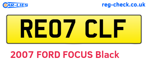 RE07CLF are the vehicle registration plates.
