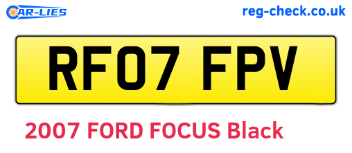 RF07FPV are the vehicle registration plates.