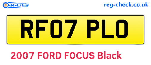 RF07PLO are the vehicle registration plates.