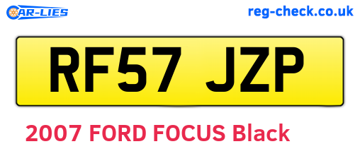RF57JZP are the vehicle registration plates.