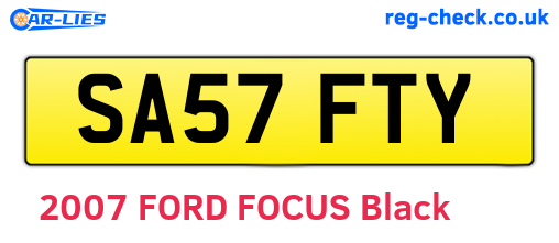 SA57FTY are the vehicle registration plates.