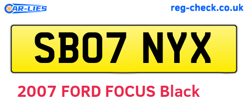 SB07NYX are the vehicle registration plates.