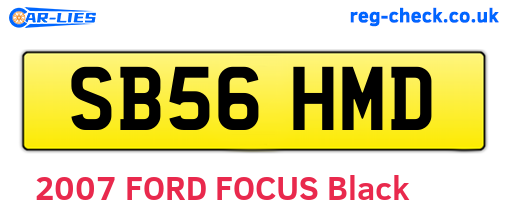 SB56HMD are the vehicle registration plates.