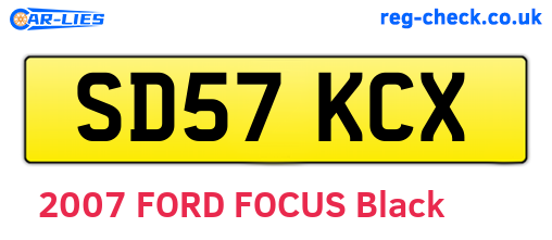 SD57KCX are the vehicle registration plates.
