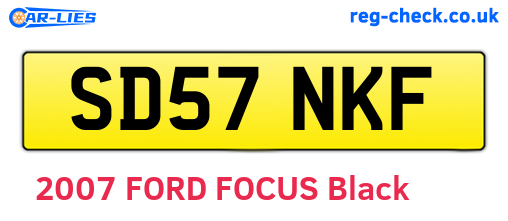 SD57NKF are the vehicle registration plates.