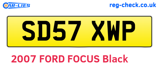 SD57XWP are the vehicle registration plates.