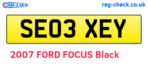 SE03XEY are the vehicle registration plates.