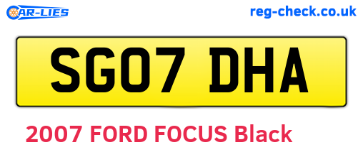 SG07DHA are the vehicle registration plates.