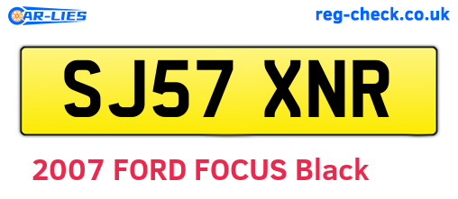 SJ57XNR are the vehicle registration plates.
