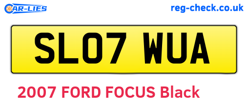 SL07WUA are the vehicle registration plates.