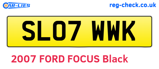 SL07WWK are the vehicle registration plates.